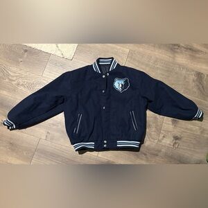 Kids Navy Blue Memphis Grizzlies Varsity Jacket